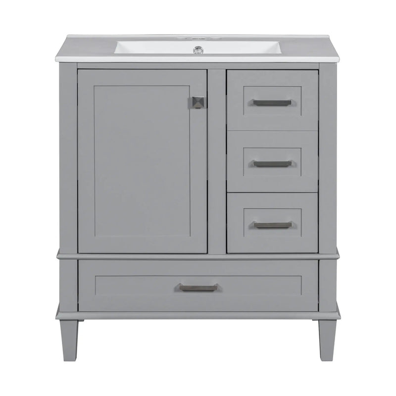 Bathroom Vanity, Modern Bathroom Cabinet With Sink Combo Set, Bathroom Storage Cabinet With A Soft Closing Door And 3 Drawers, Solid Wood Frame by HouseOfZazla