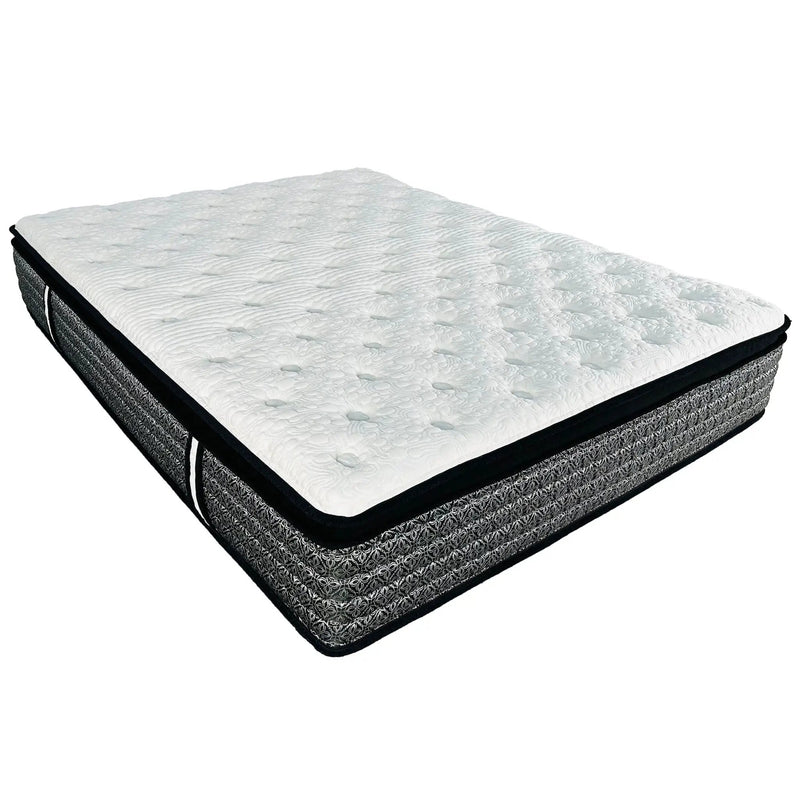 14" Premium Hybrid Mattress In A Box Plush Gel Memory Foam Top With Cooling Technology - Gray / White - Queen by Unique Piece Furniture