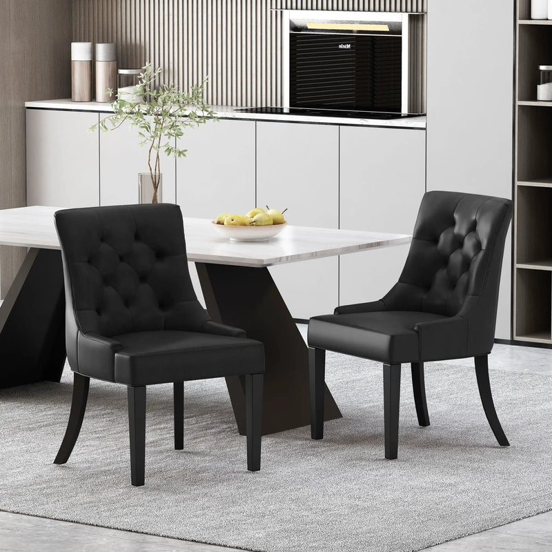 Cheney Contemporary Dining Chair Tufted Upholstery (Set of 2) by HouseOfZazla