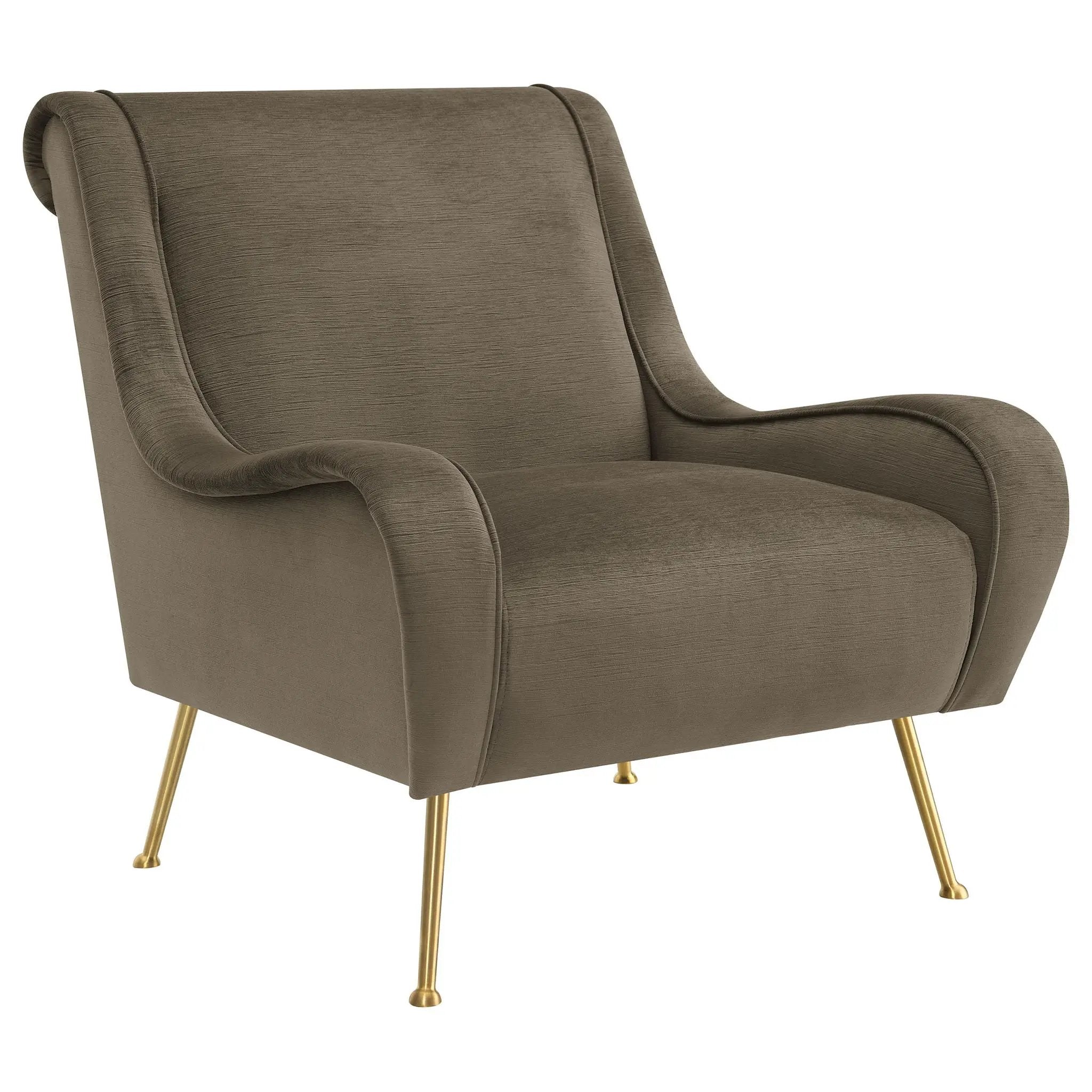 Ricci Upholstered Saddle Arm Accent Chair Truffle by Unique Piece Furniture