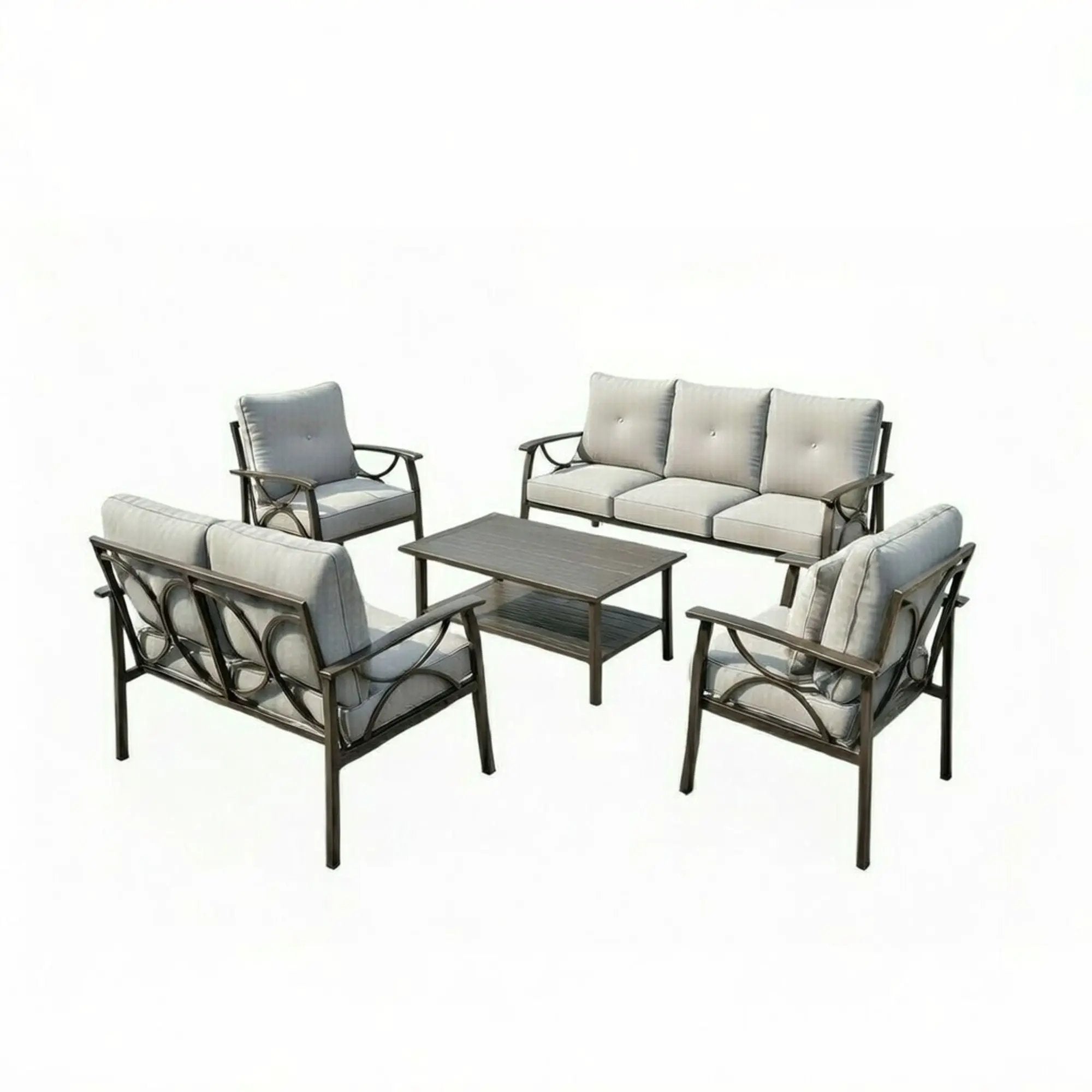 Patio Furniture Set with Coffee Table and Cushions for Backyard by HouseOfZazla