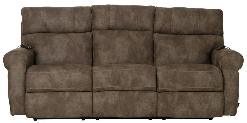 Tranquility - Power Headrest Power Lay Flat Reclining Sofa With DDT / CR3 Heat / Massage / Lumbar - Pewter by Unique Piece Furniture
