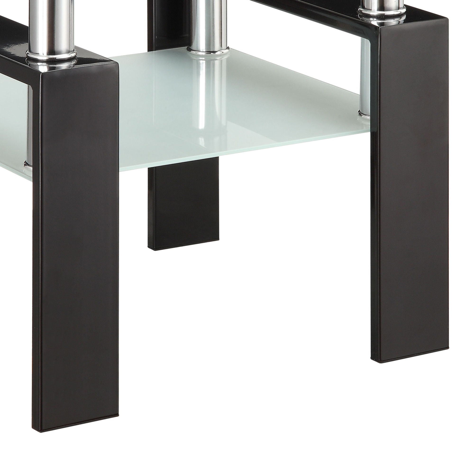 Samantha - 1 Shelf Square End Table - Black by HouseOfZazla
