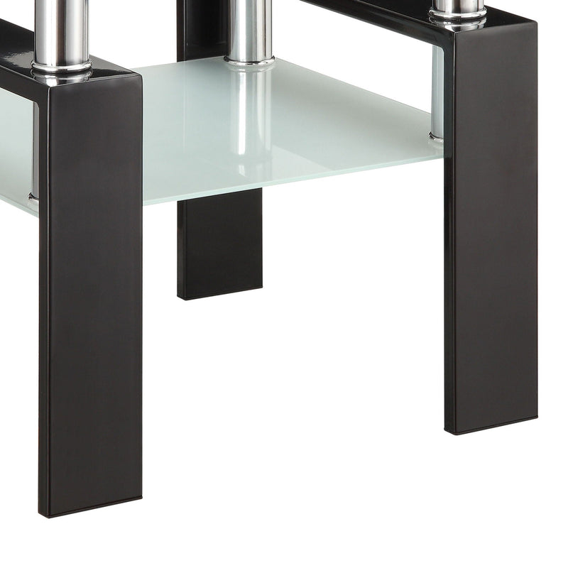 Samantha - 1 Shelf Square End Table - Black by HouseOfZazla