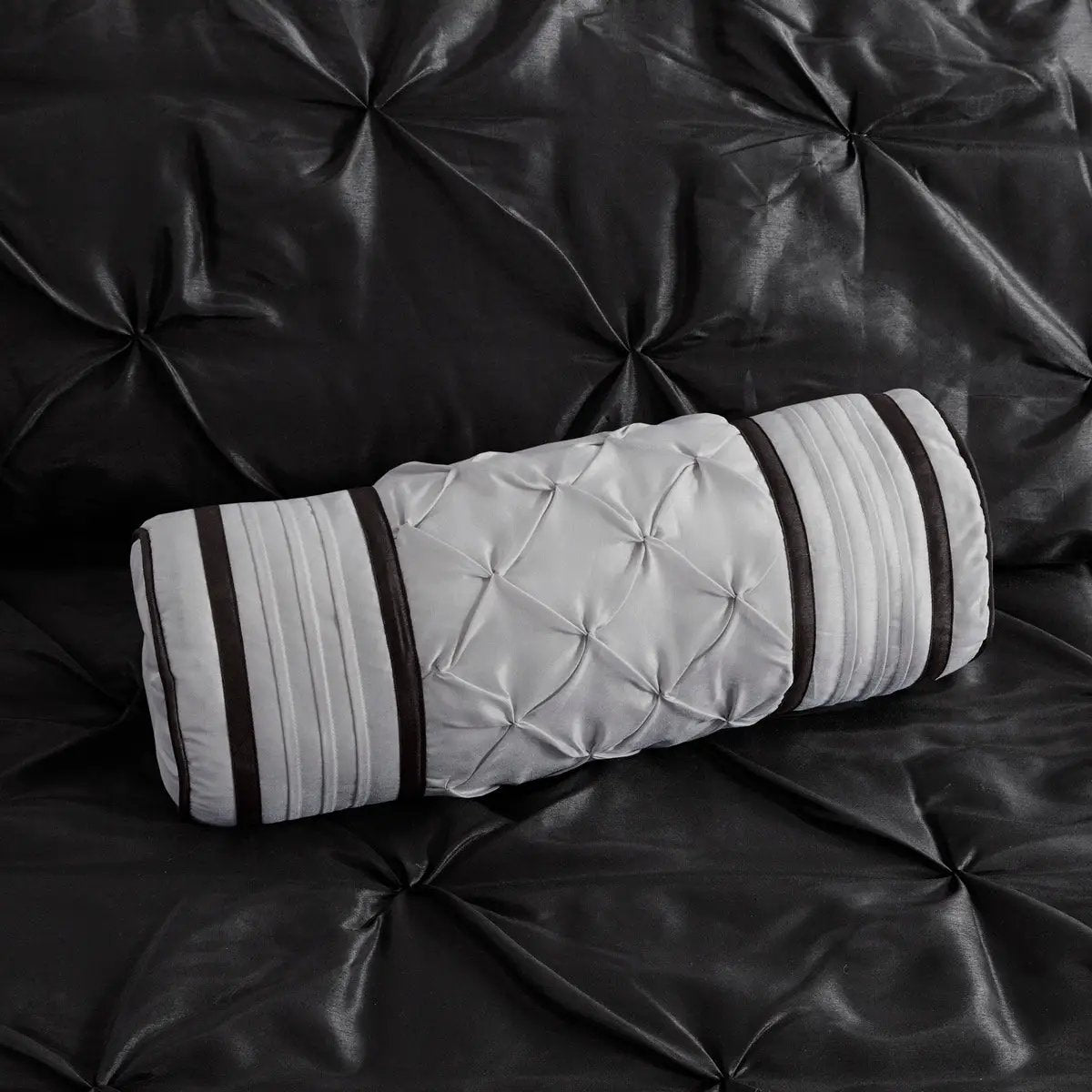 7 Piece Tufted Comforter Set Black King by HouseOfZazla