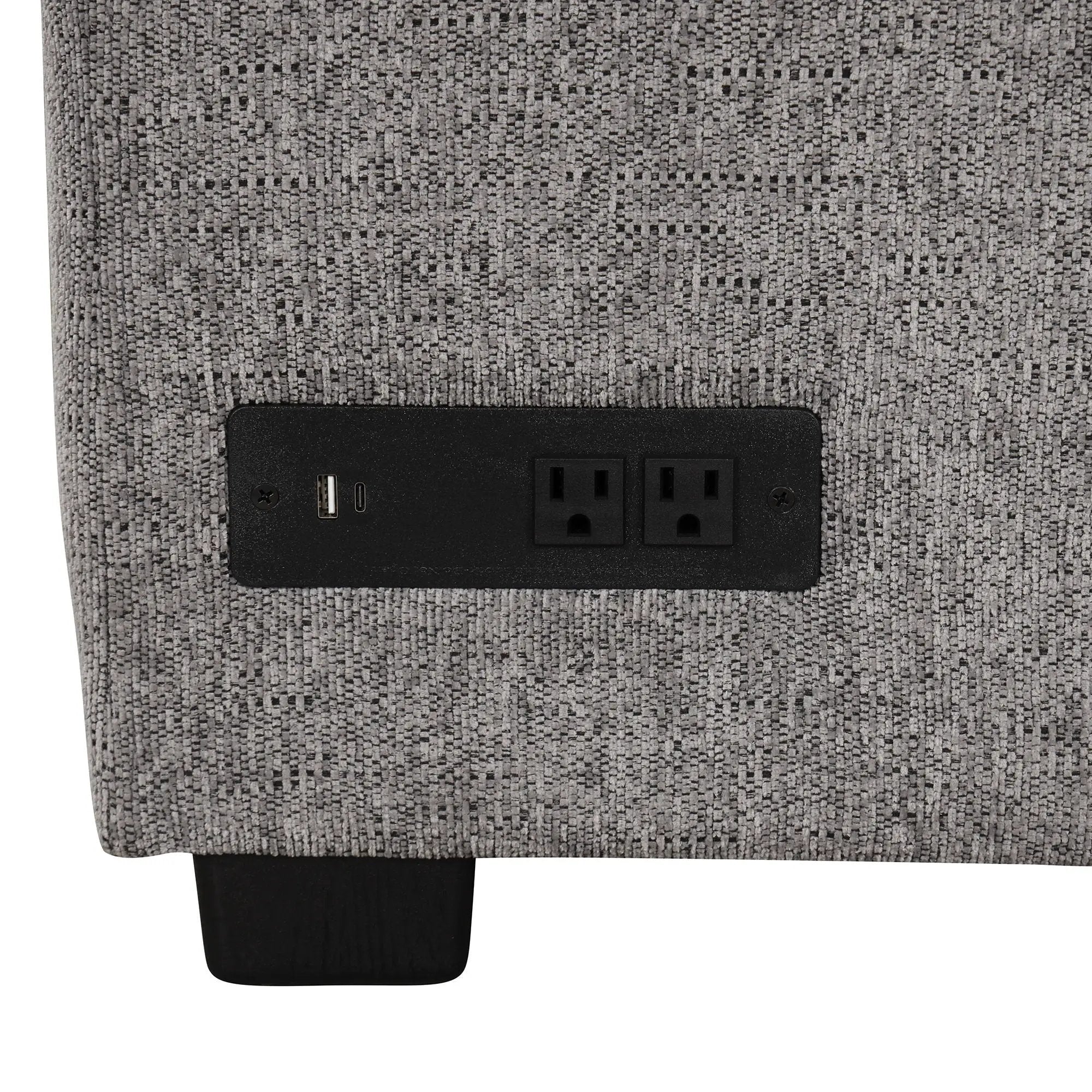 U-Shaped Sectional Sofa Pull Out Sofa Bed With Two USB Ports, Two Power Sockets, Three Back Pillows And A Storage Chaise For Living Room by HouseOfZazla