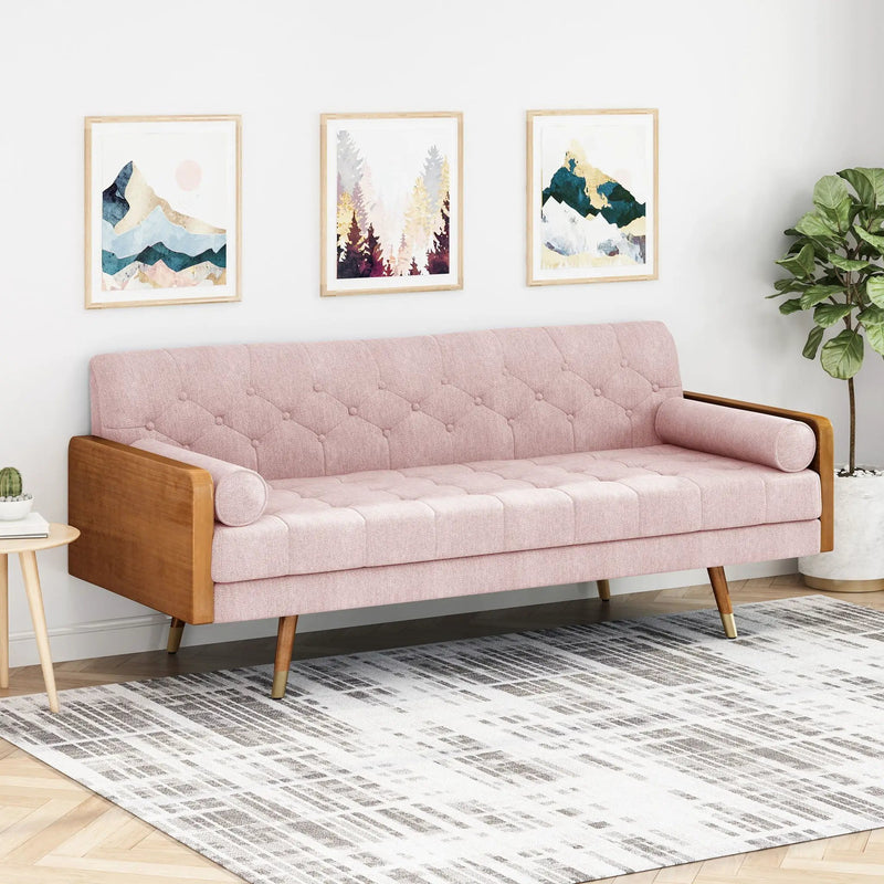 Aidan Mid Century Modern Tufted Fabric Sofa by HouseOfZazla