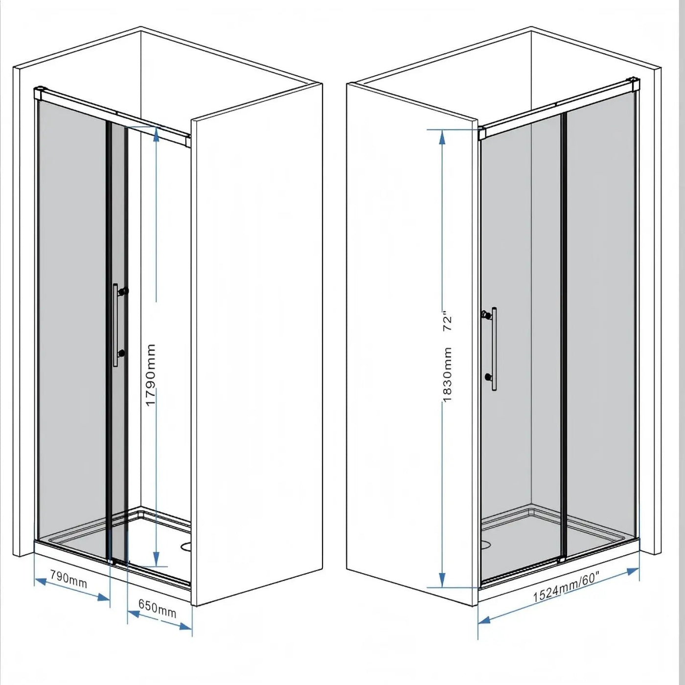 Frameless Single Sliding Shower Door by HouseOfZazla