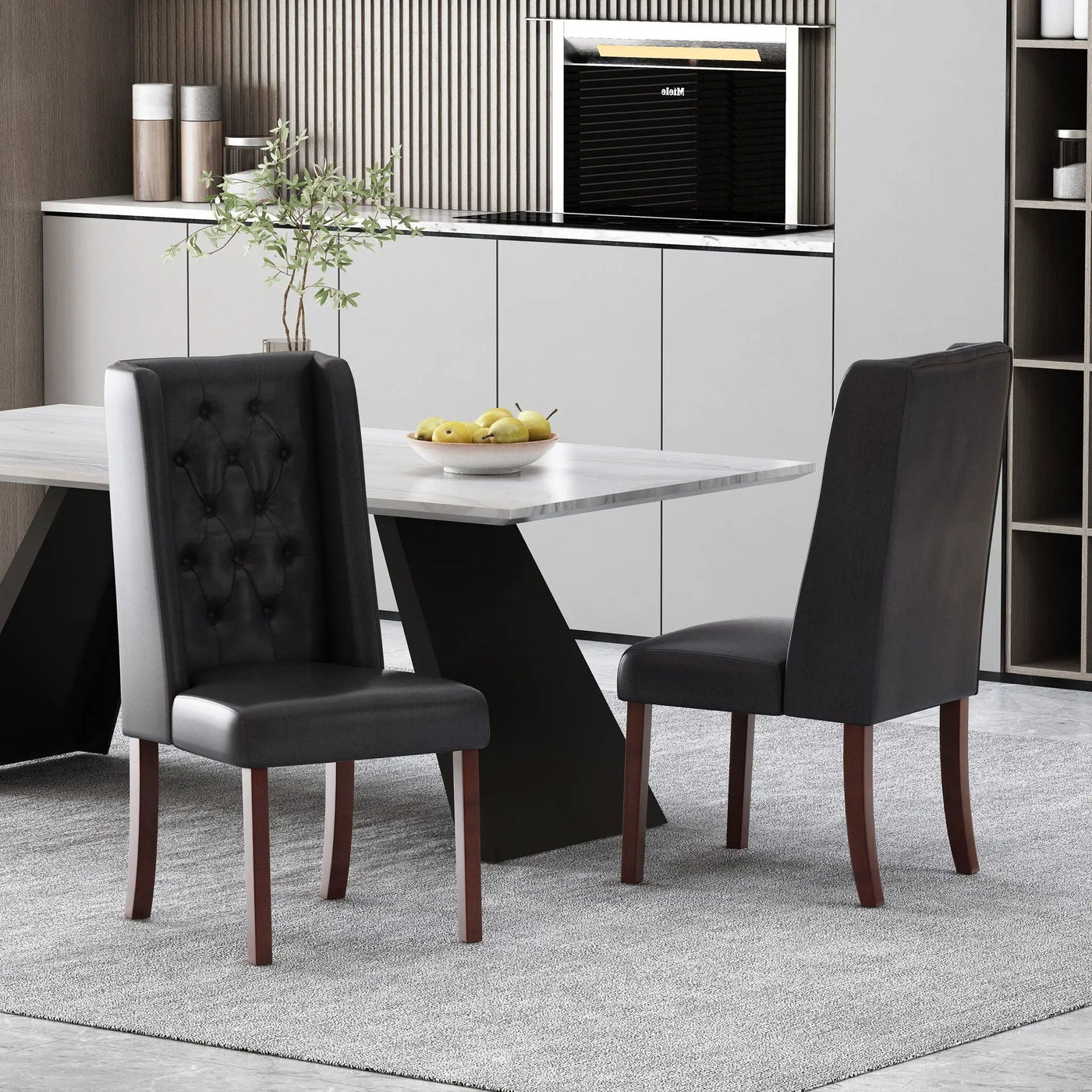 Sophisticated Tufted Dining Chair With High Back Design by HouseOfZazla