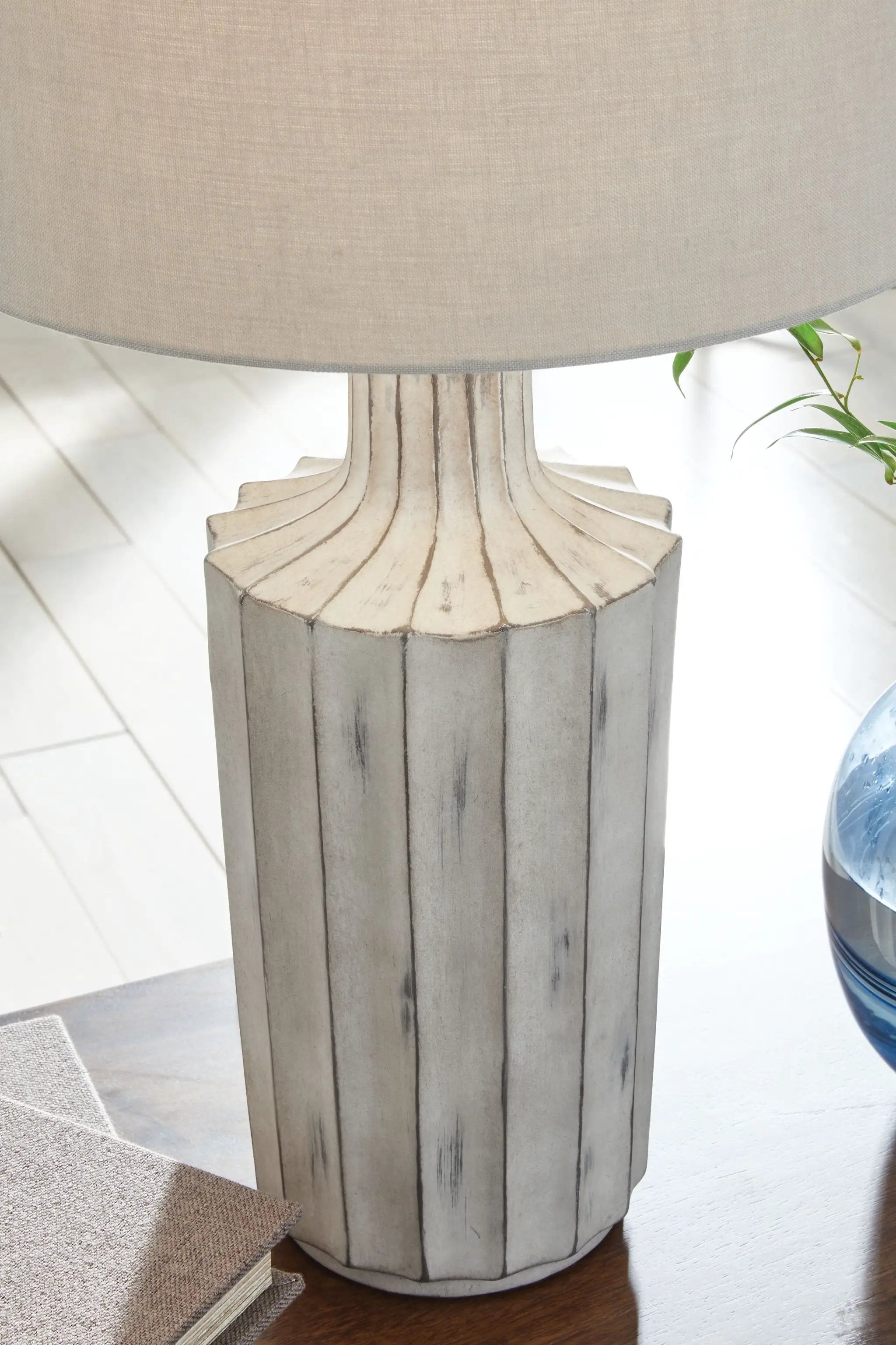 Imre - Poly Table Lamp - Distressed Brown by Unique Piece Furniture