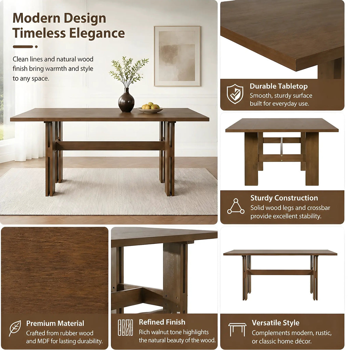 7-Piece Dining Table Set, 71" by HouseOfZazla