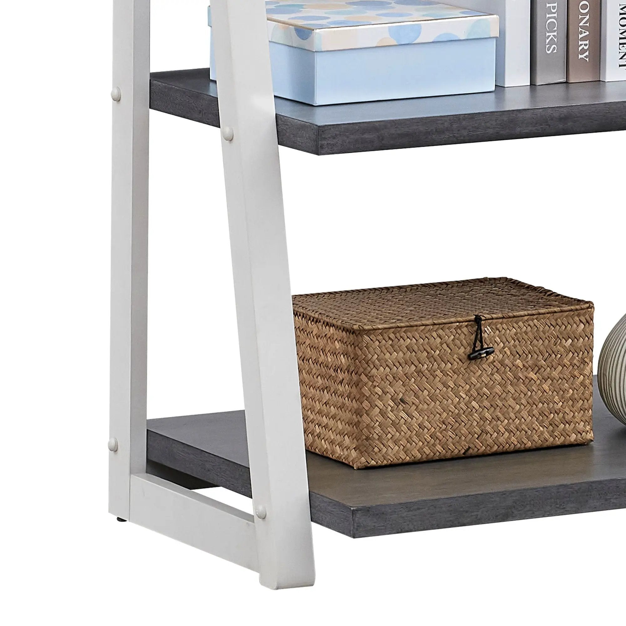 5-Tier Ladder Shelf with Rubber Wood Frame by HouseOfZazla