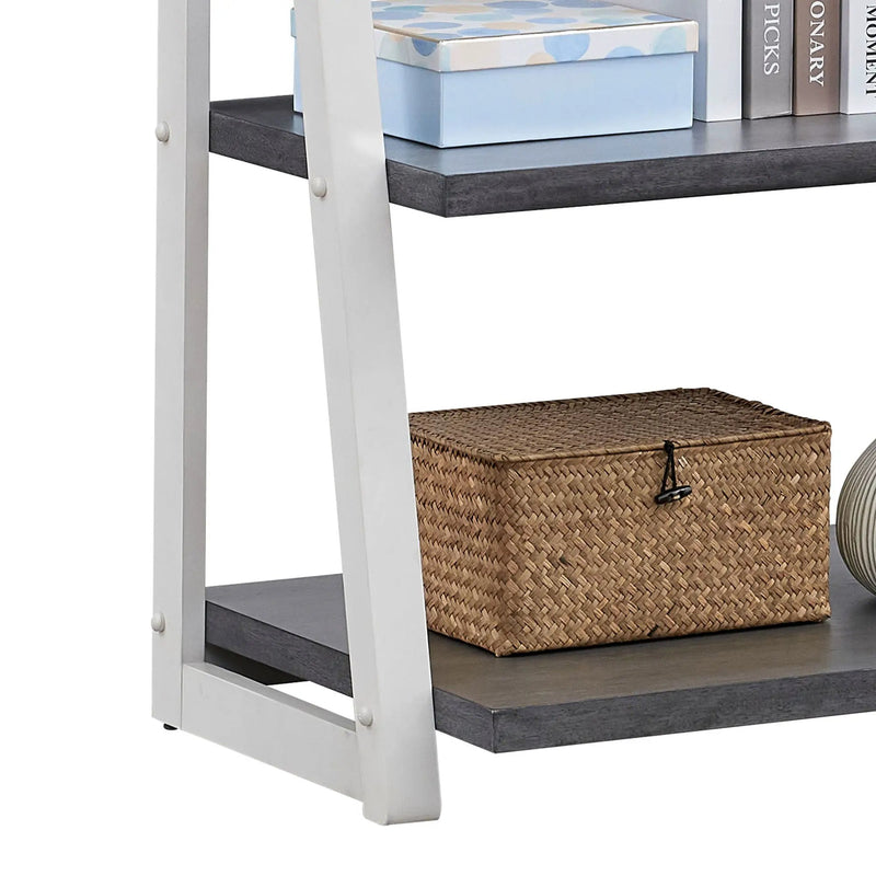 5-Tier Ladder Shelf with Rubber Wood Frame by HouseOfZazla
