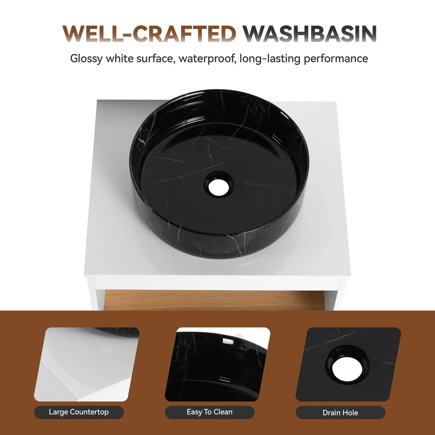 Floating Bathroom Vanity With Vessel Sink With Open Shelf Storage by HouseOfZazla