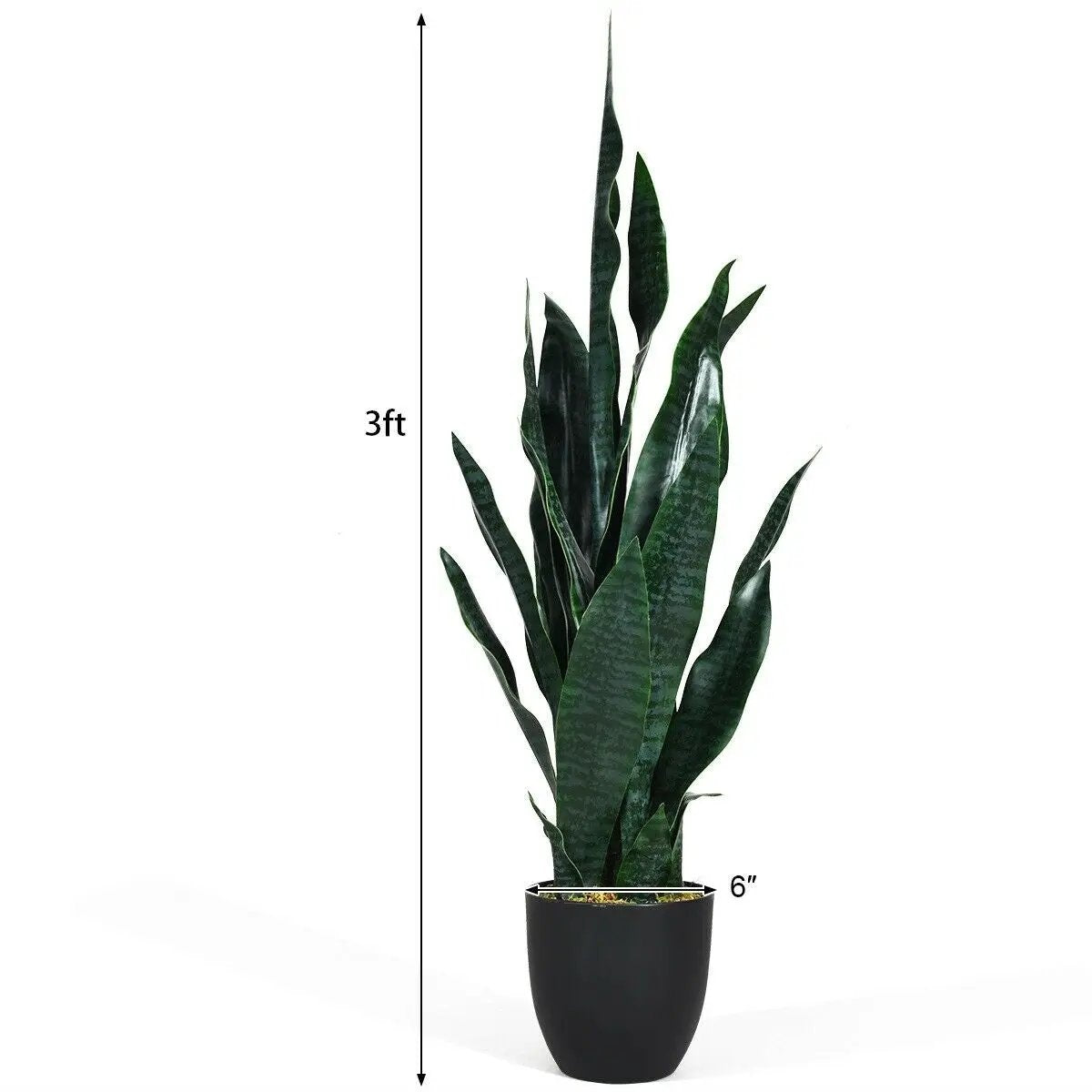 35.5 Inch Indoor-Outdoor Artificial Fake Snake Plant by DirectDeals