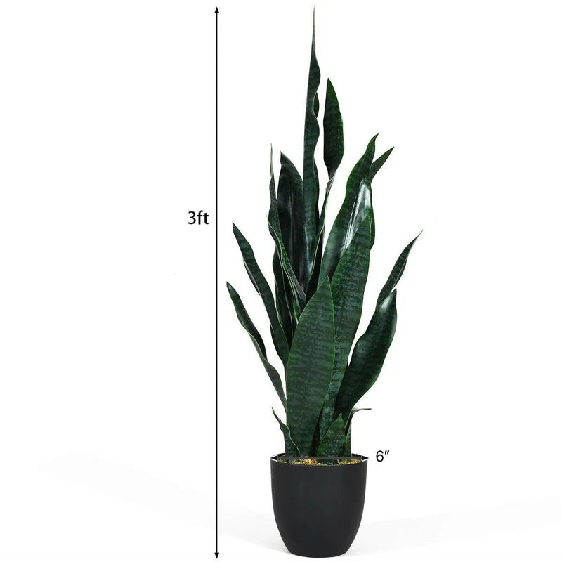 35.5 Inch Indoor-Outdoor Artificial Fake Snake Plant by DirectDeals