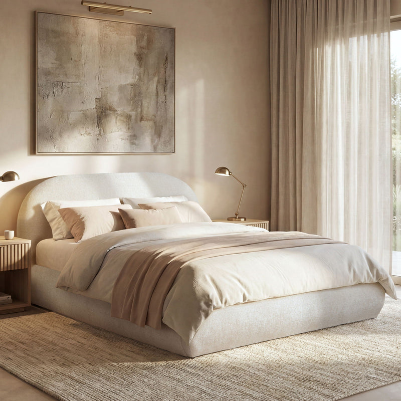 Archie Puffy Grounded - Upholstered Platform Bed by HouseOfZazla