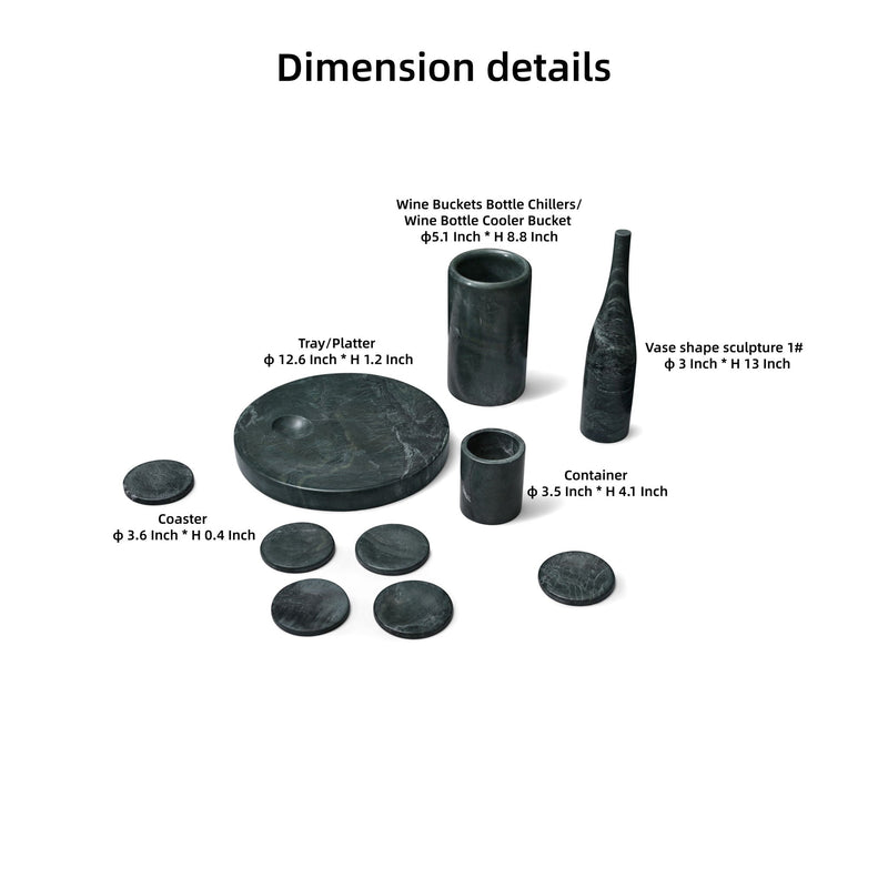 10 Pieces Luxury Natural Marble Dining Room Accessories Set by HouseOfZazla