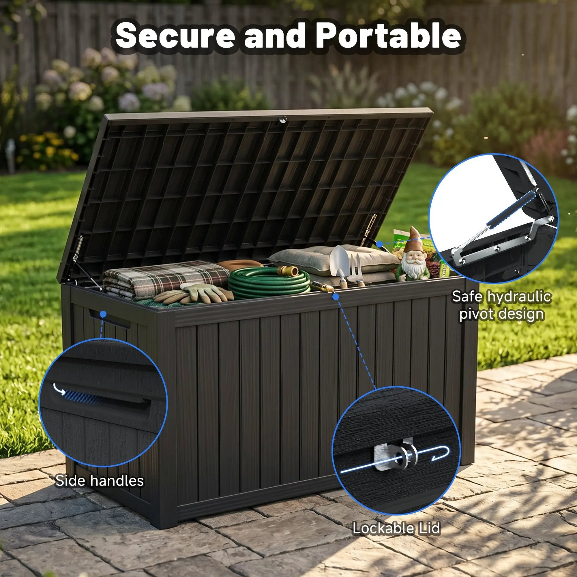 180 Gallon Large Outdoor Storage XXL Deck Box for Patio Furniture by HouseOfZazla