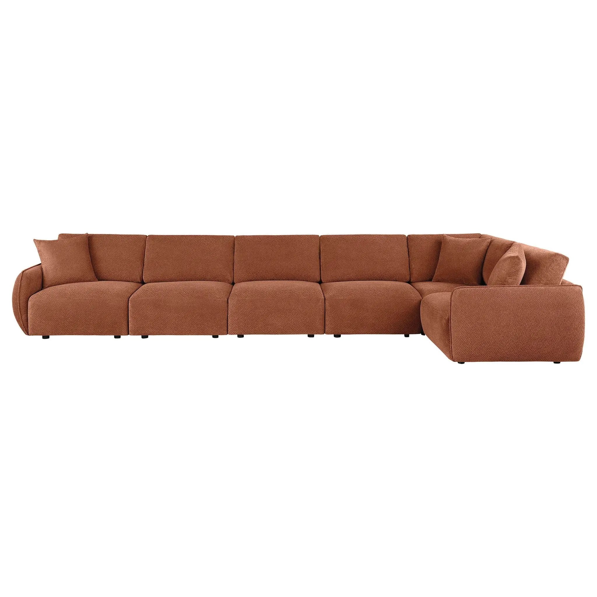 Elysia 6-piece Chenille Upholstered Modular Sectional Sofa Coral by Unique Piece Furniture
