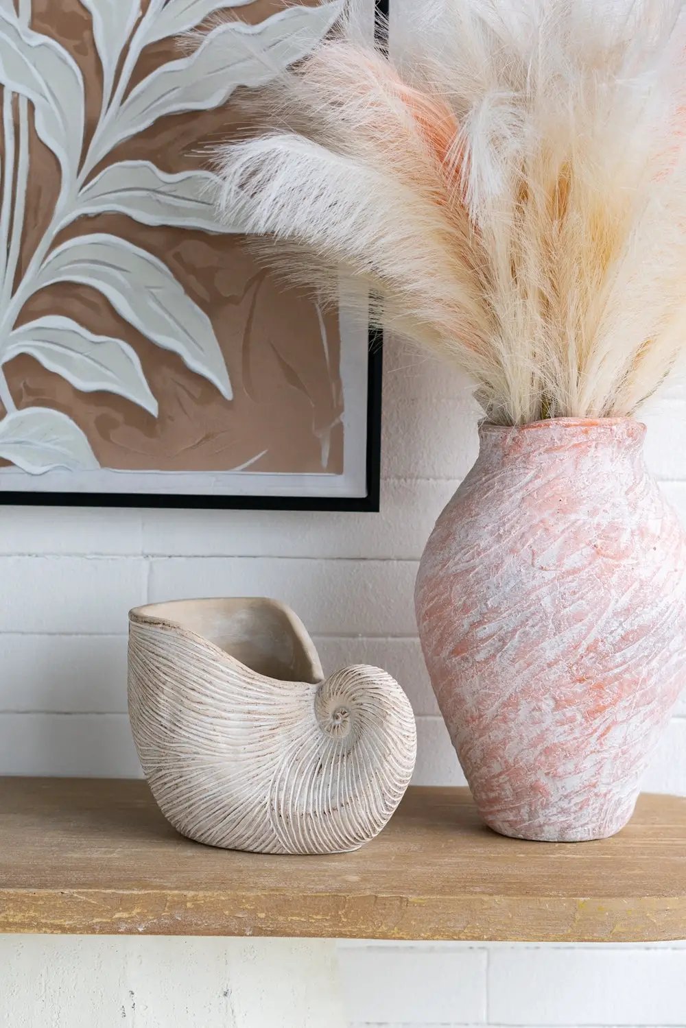 11.5x6.7x7.7" Sand and Cement Nautilus Shell Planter with Textured Beige Finish by HouseOfZazla