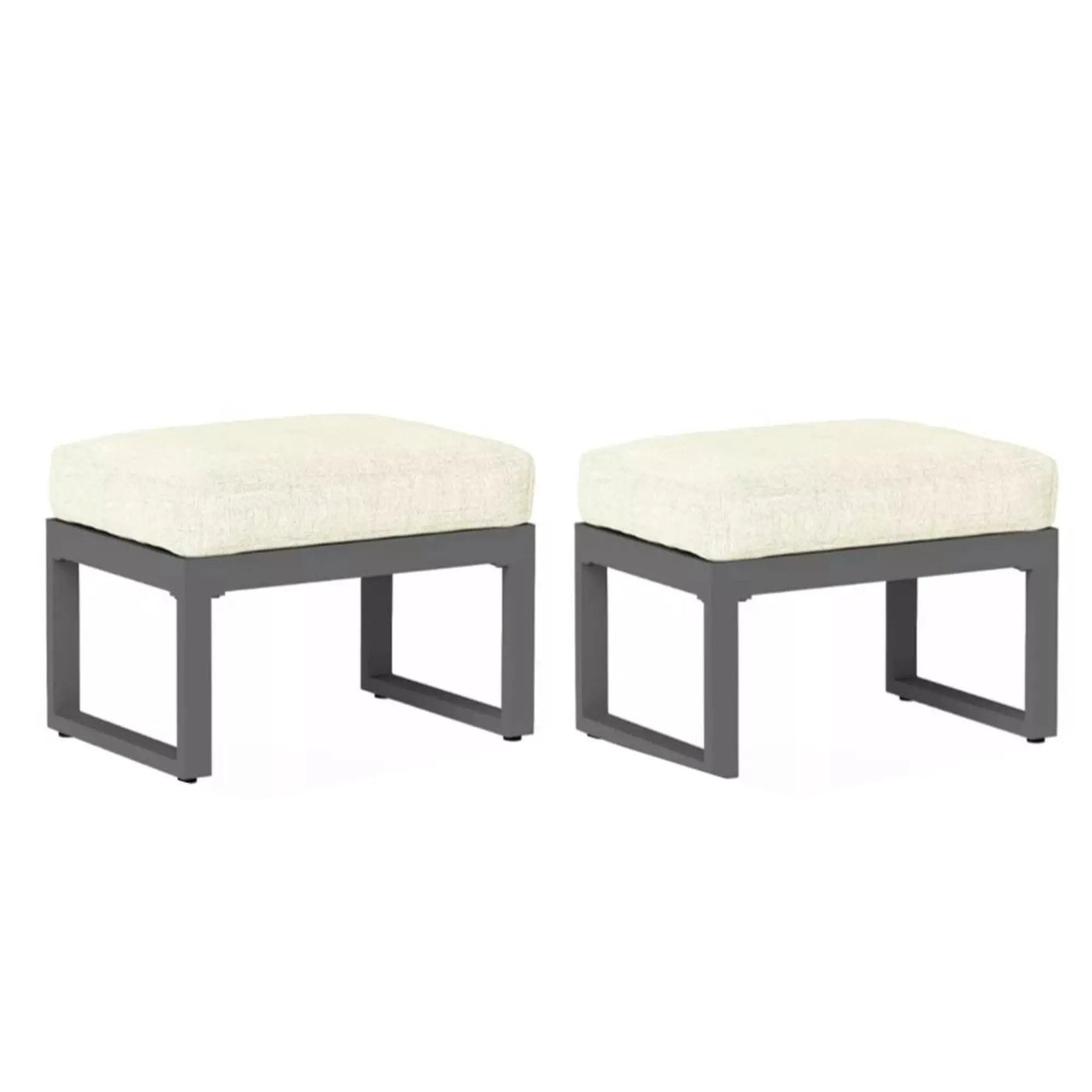 Patio All-Weather Ottomans With Thick Cushions (Set of 2) by HouseOfZazla