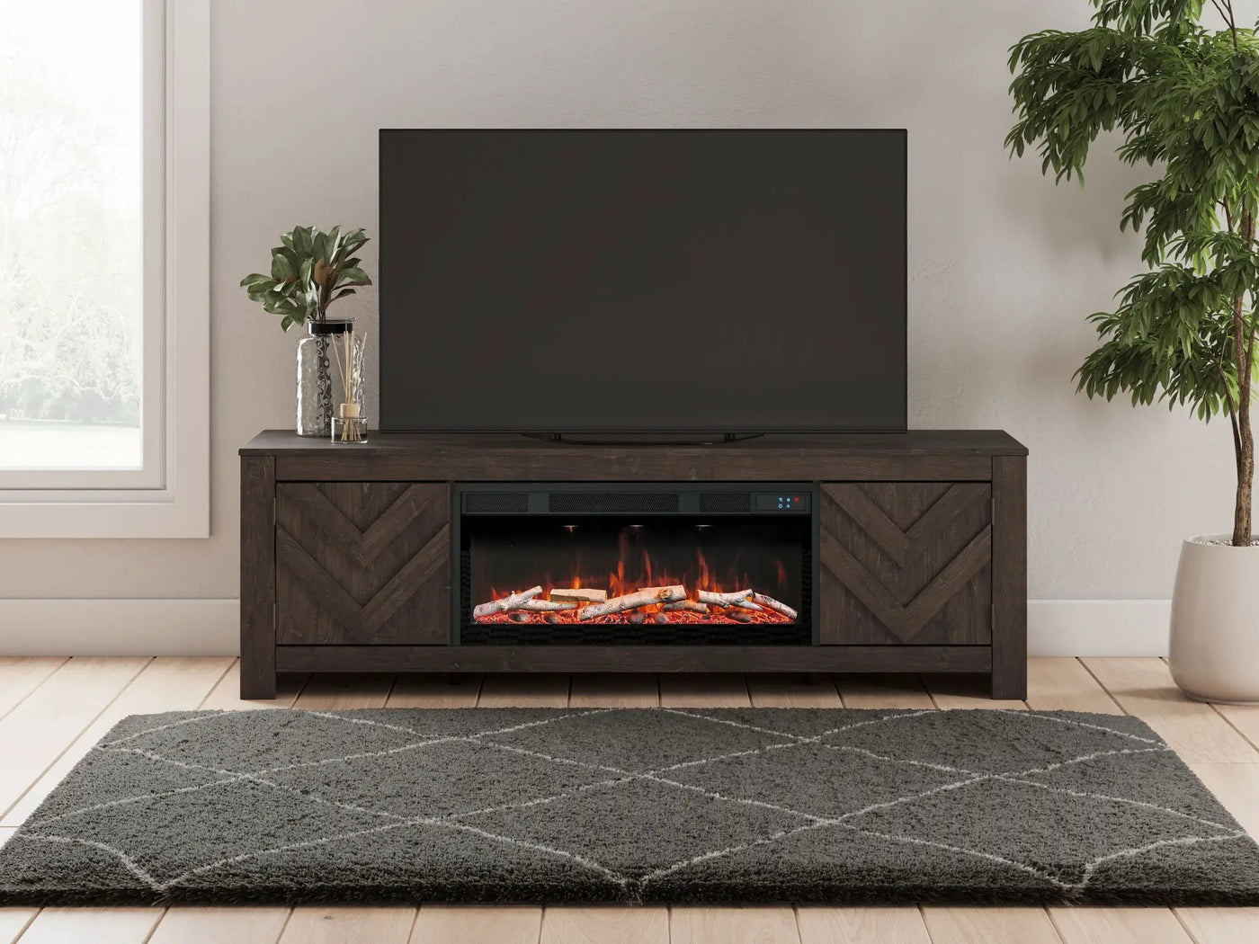 Cayboni - LG TV Stand With Fireplace Option by Unique Piece Furniture