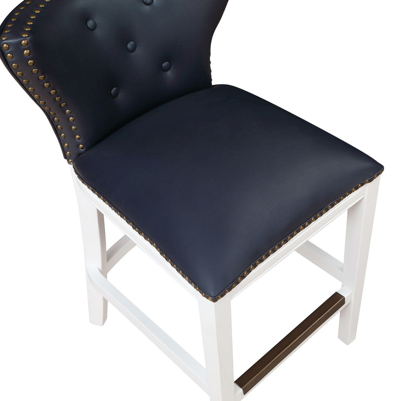 Macon - Counter Stool With Accents - Dark Blue by HouseOfZazla