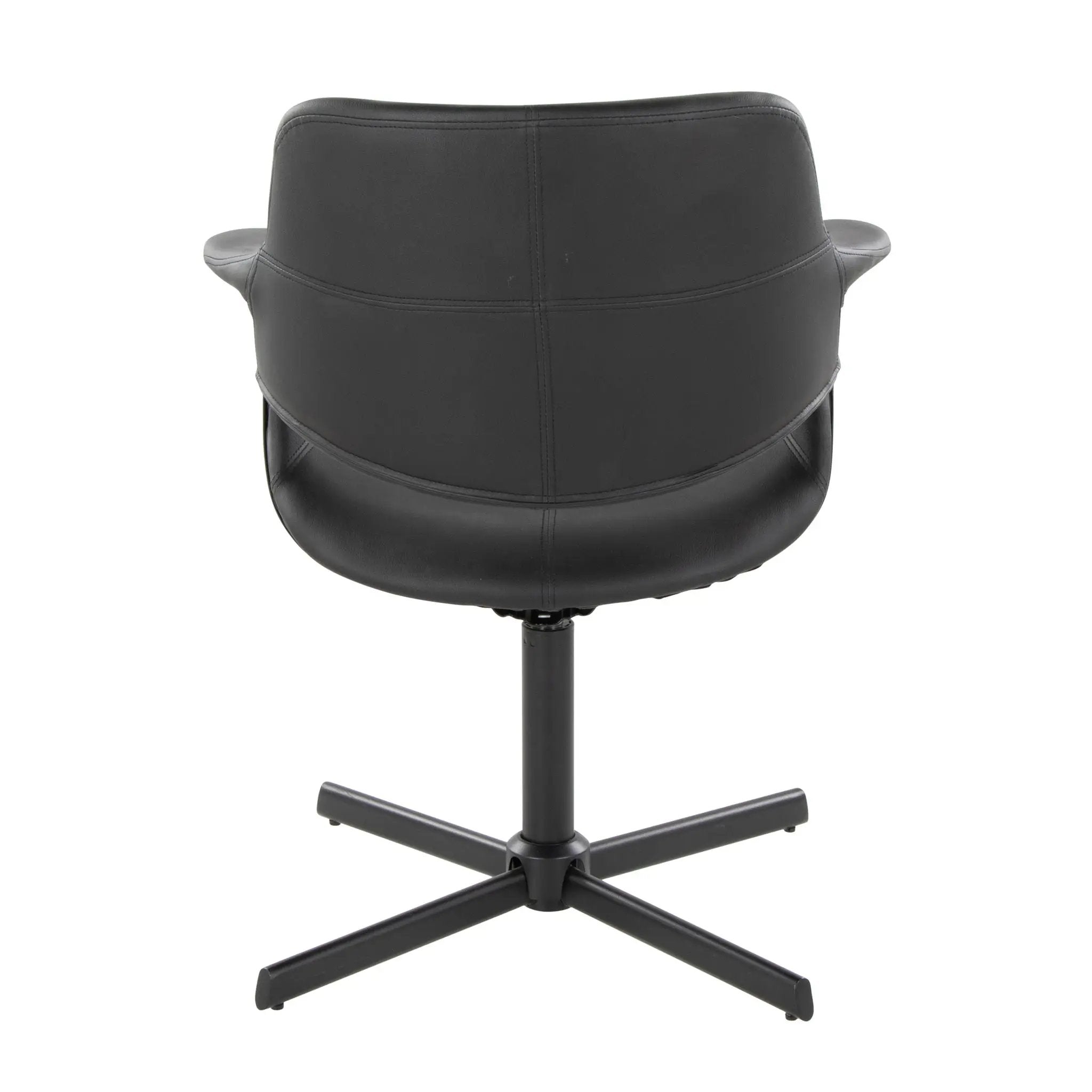 Vintage Flair - Mid-Century Modern Swivel Chair With X - Pedestal - Black by HouseOfZazla