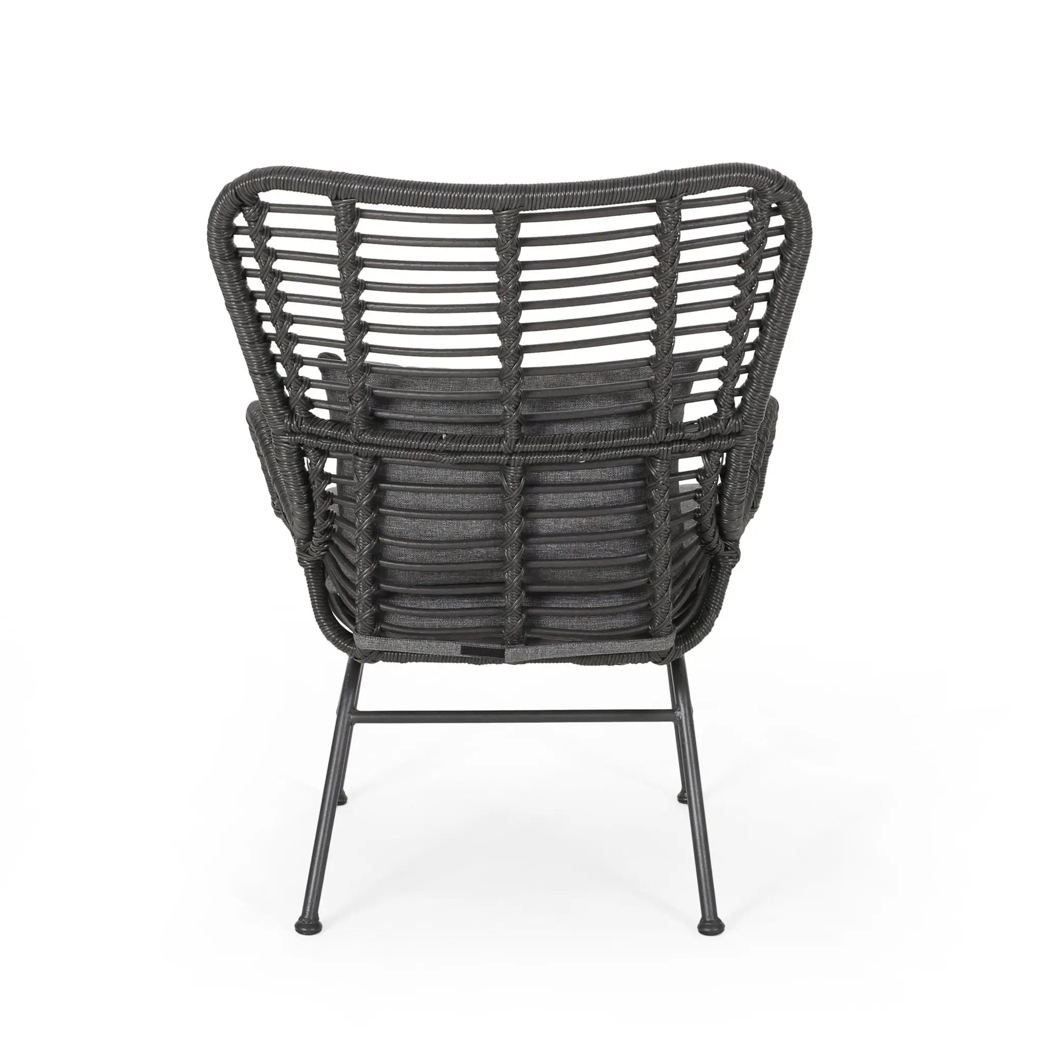 Modern Aesthetic Outdoor Rattan Accent Chair With Metal Legs by HouseOfZazla
