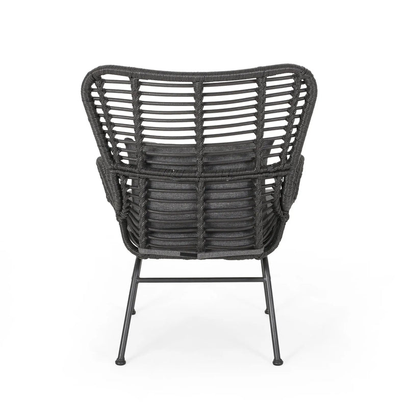 Modern Aesthetic Outdoor Rattan Accent Chair With Metal Legs by HouseOfZazla