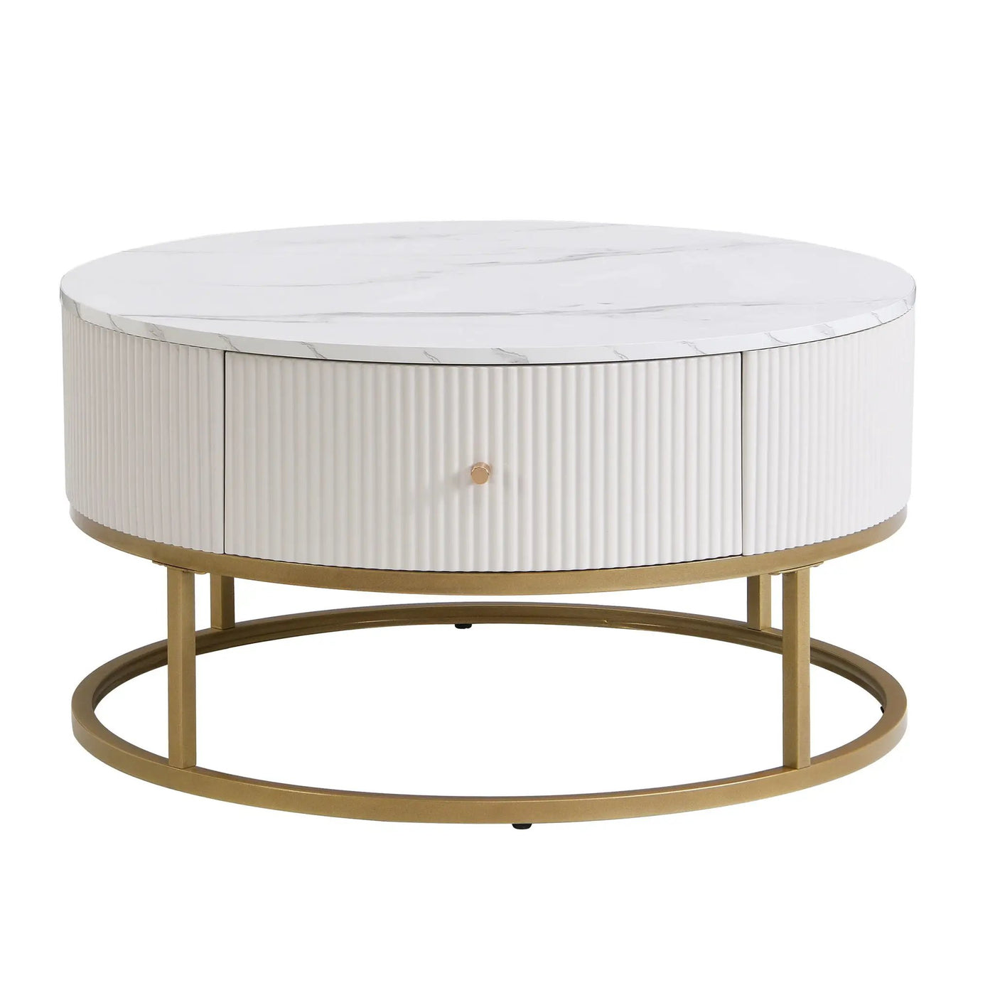 Modern Round Table With Drawers by Unique Piece Furniture