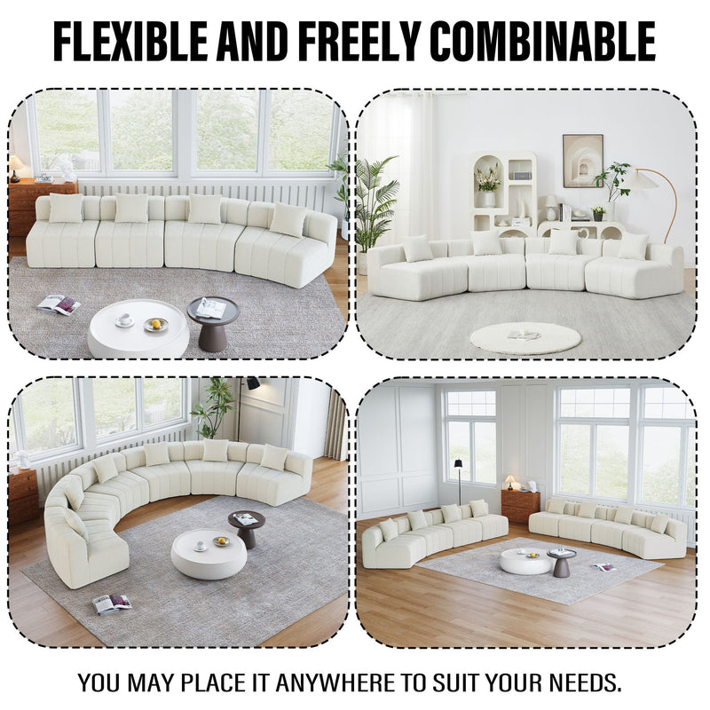 Modular Sectional Sofa With 2 Pillows, Symmetrical Design by HouseOfZazla