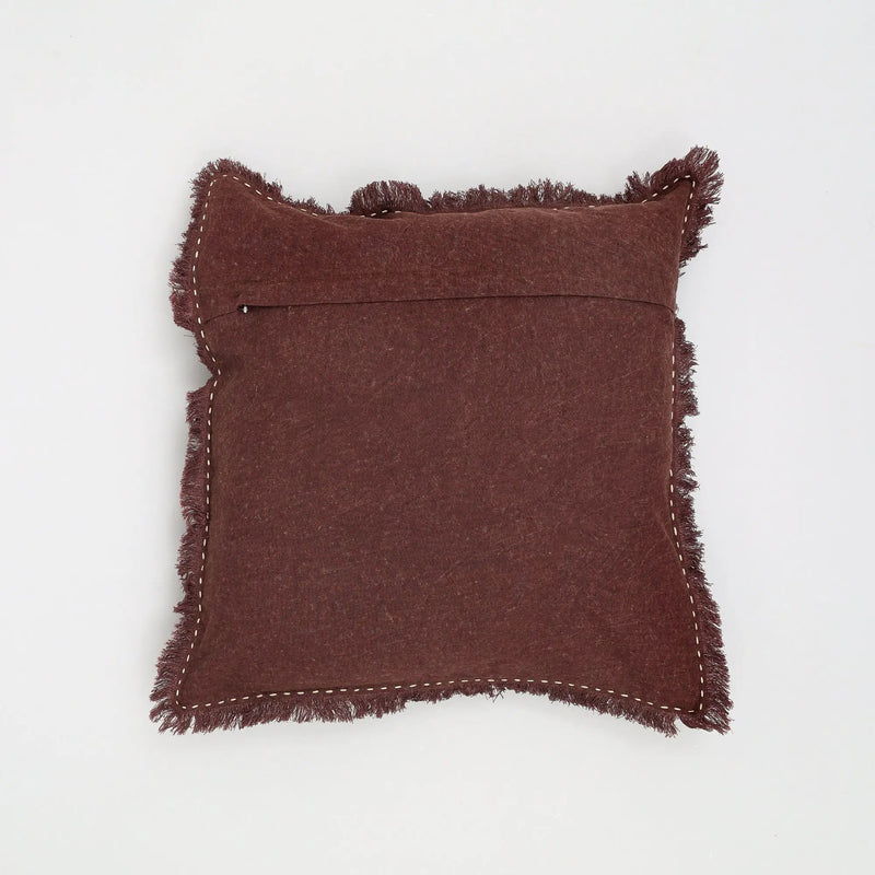 The Handwoven Fringe Cotton-Linen Pillow by HouseOfZazla