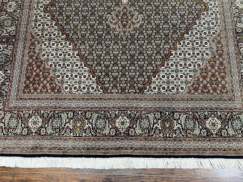 Wonderful Persian Tabriz Rug 7x10 ft, Very Fine 50 Raj 350 KPSI Oriental Carpet, Herati Mahi Pattern, Authentic Hand Knotted Handmade Wool Vintage by Jewel Rugs