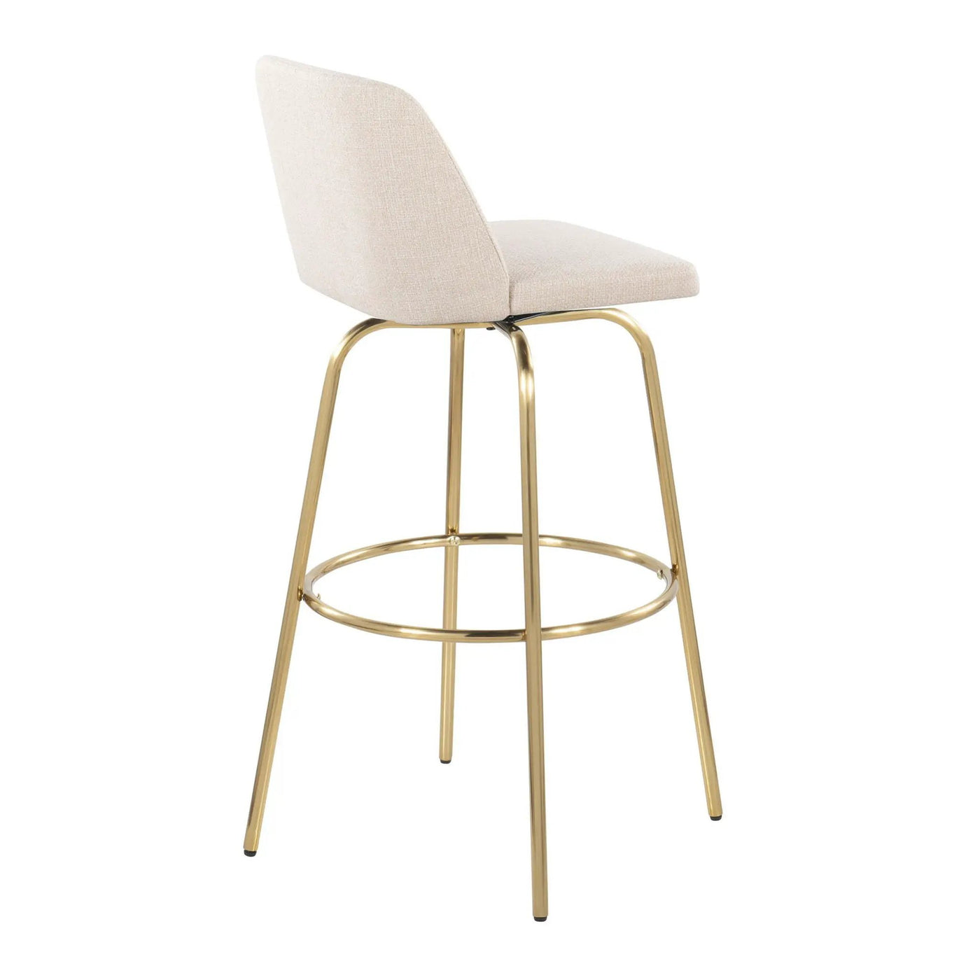 Toriano - Contemporary Fixed Height Barstool With Swivel And Round Footrest (Set of 2) by HouseOfZazla
