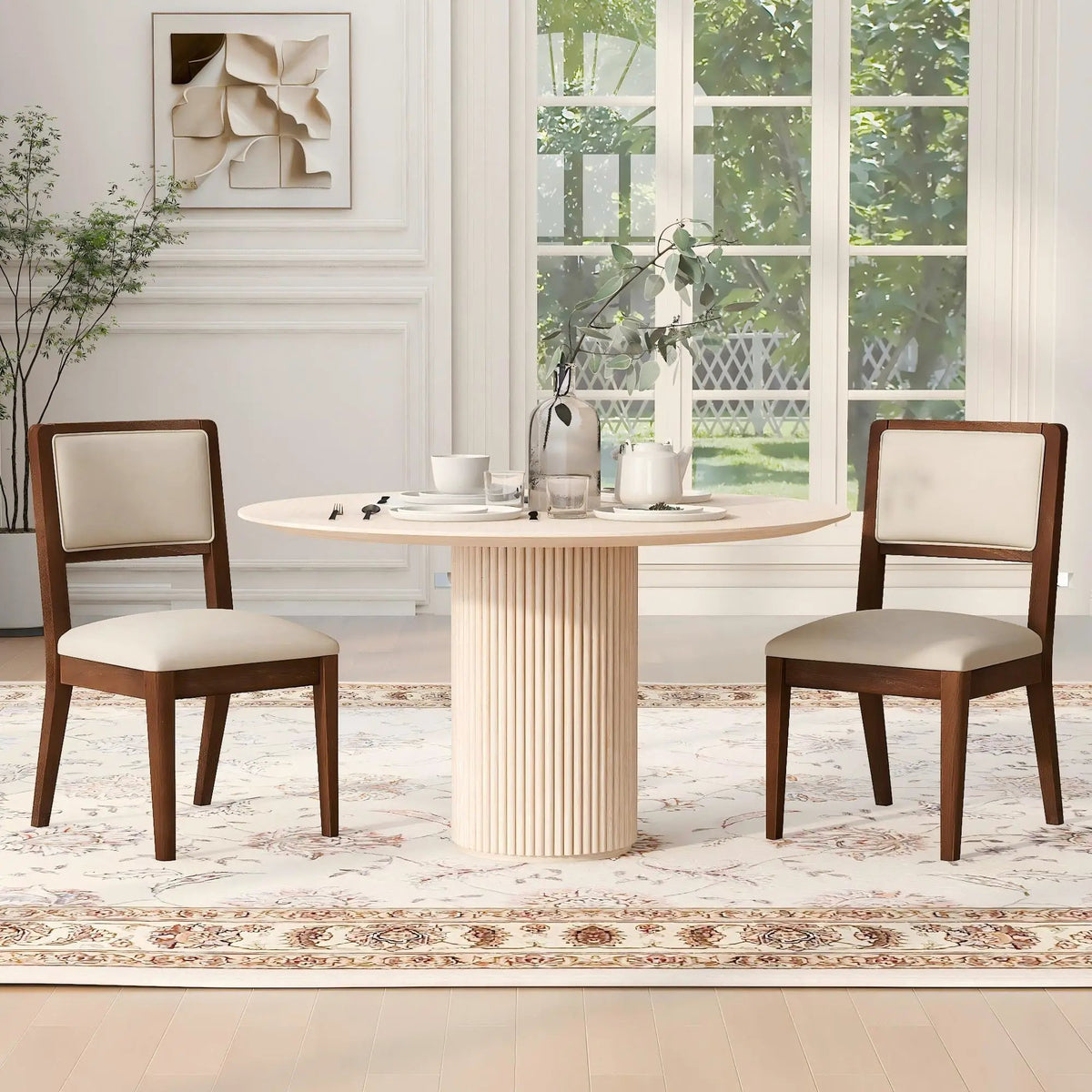 Set of 2 Compact Rubber Wood Dining Chairs, photo 2 of 10