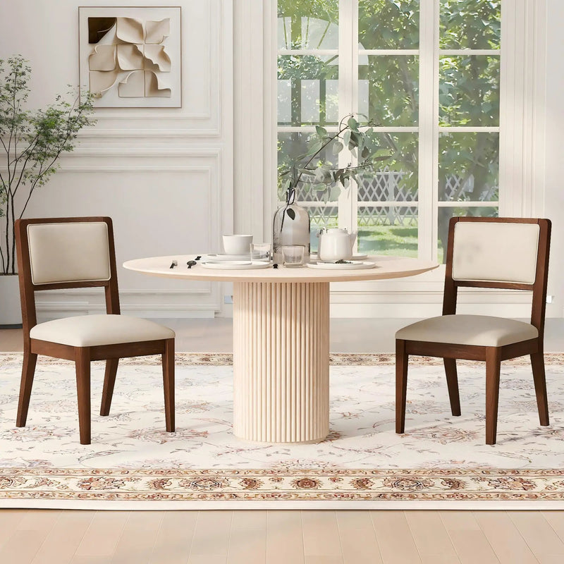 Set of 2 Compact Rubber Wood Dining Chairs, photo 2 of 10