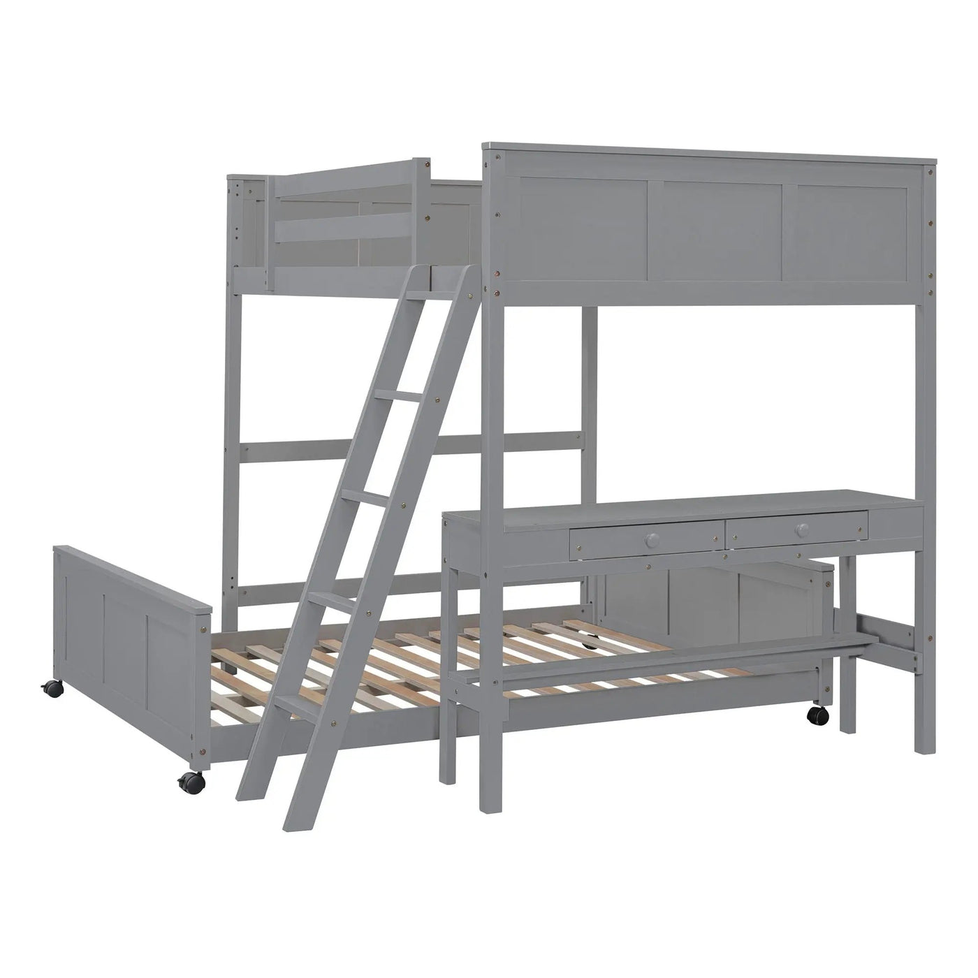 Full Over Full Bunk Bed With Desk by Unique Piece Furniture