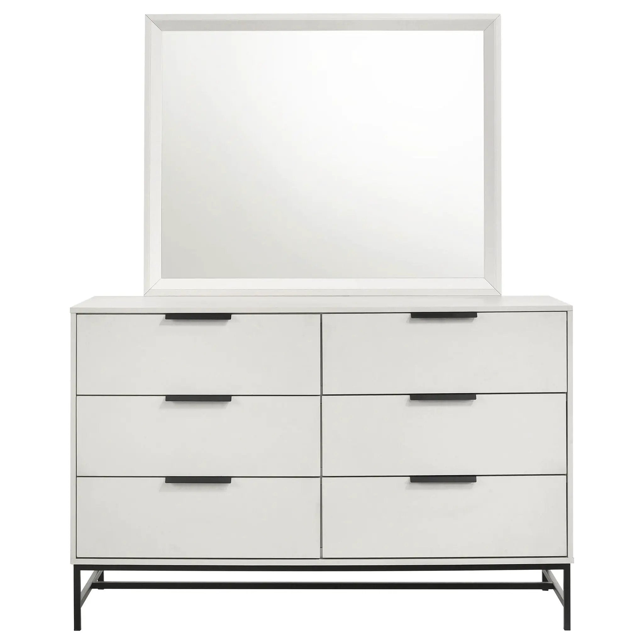 Sonora 6-drawer Dresser with Mirror White by Unique Piece Furniture