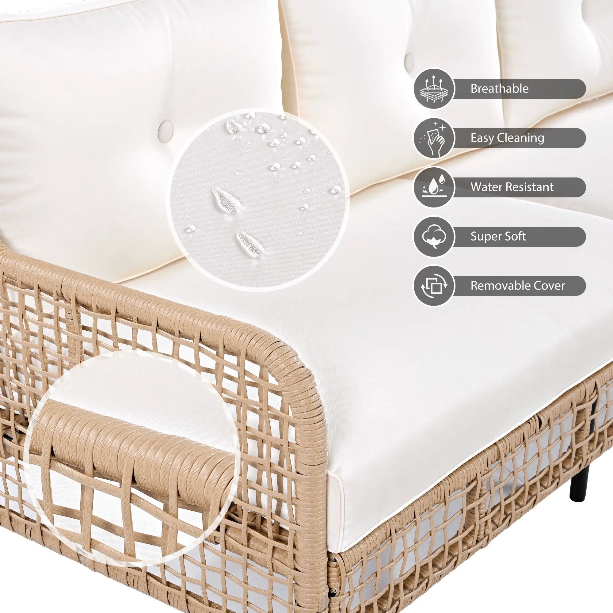 4 Pieces Patio Furniture Set with Swivel Chairs by HouseOfZazla