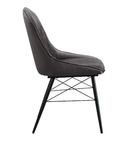 Abraham - Side Chair (Set of 2) - Dark Gray Fabric & Black by Unique Piece Furniture