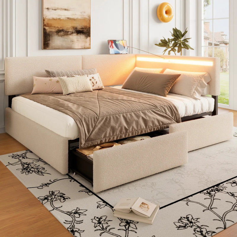Full Size Upholstered Cloud Bed Frame with Headboard by HouseOfZazla