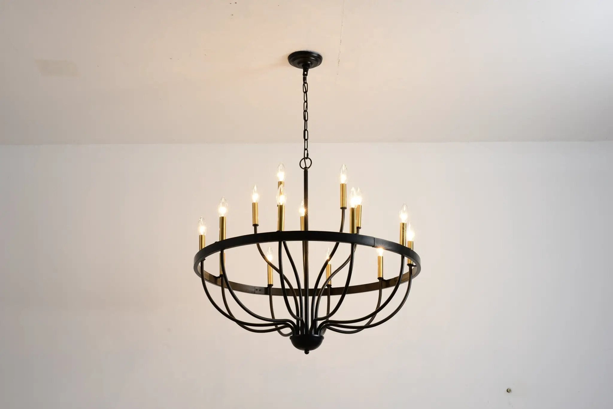 18-Light Industrial Iron Candle Chandelier by HouseOfZazla