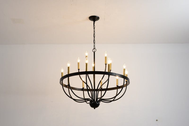 18-Light Industrial Iron Candle Chandelier by HouseOfZazla
