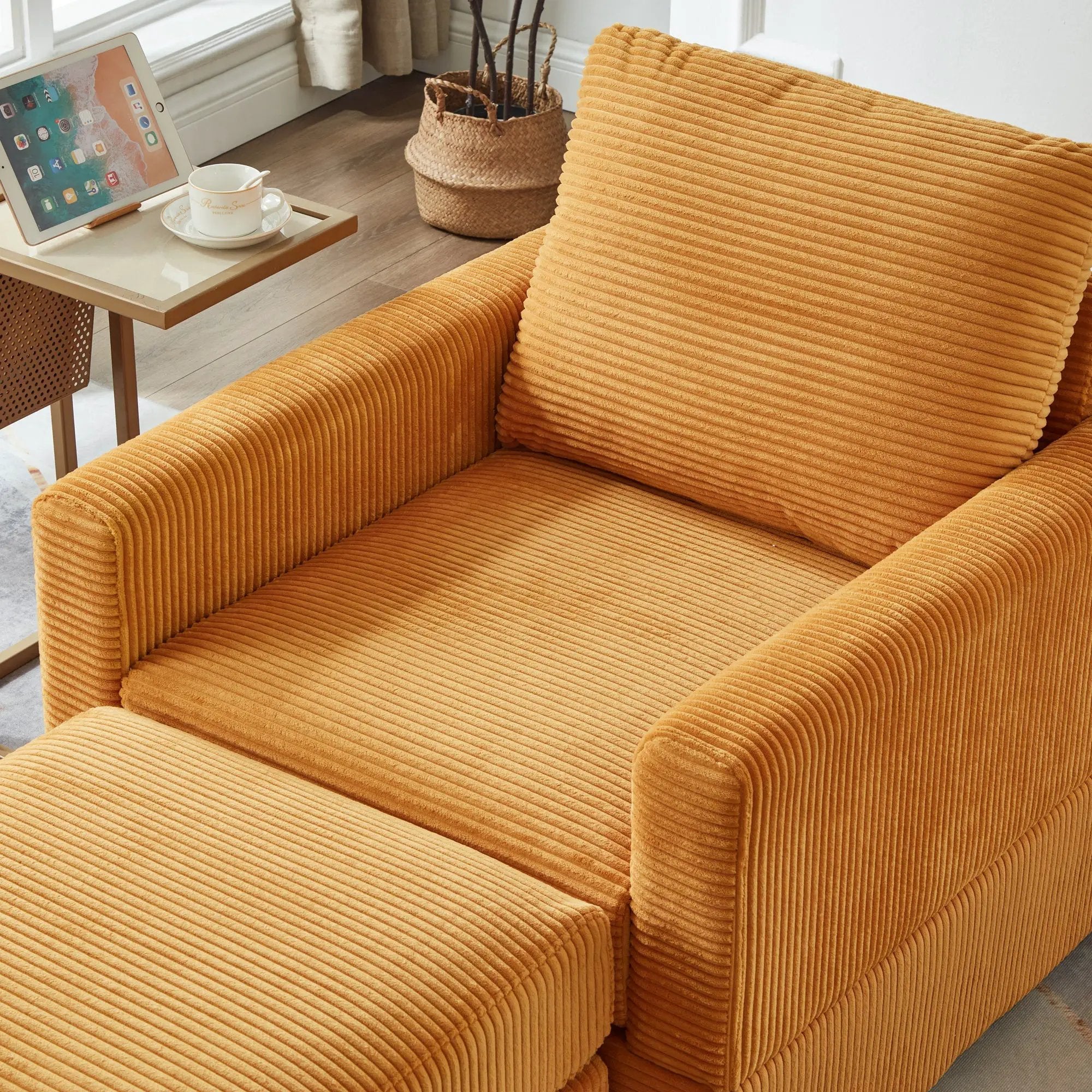 Classic Corduroy Chaise Lounge by HouseOfZazla