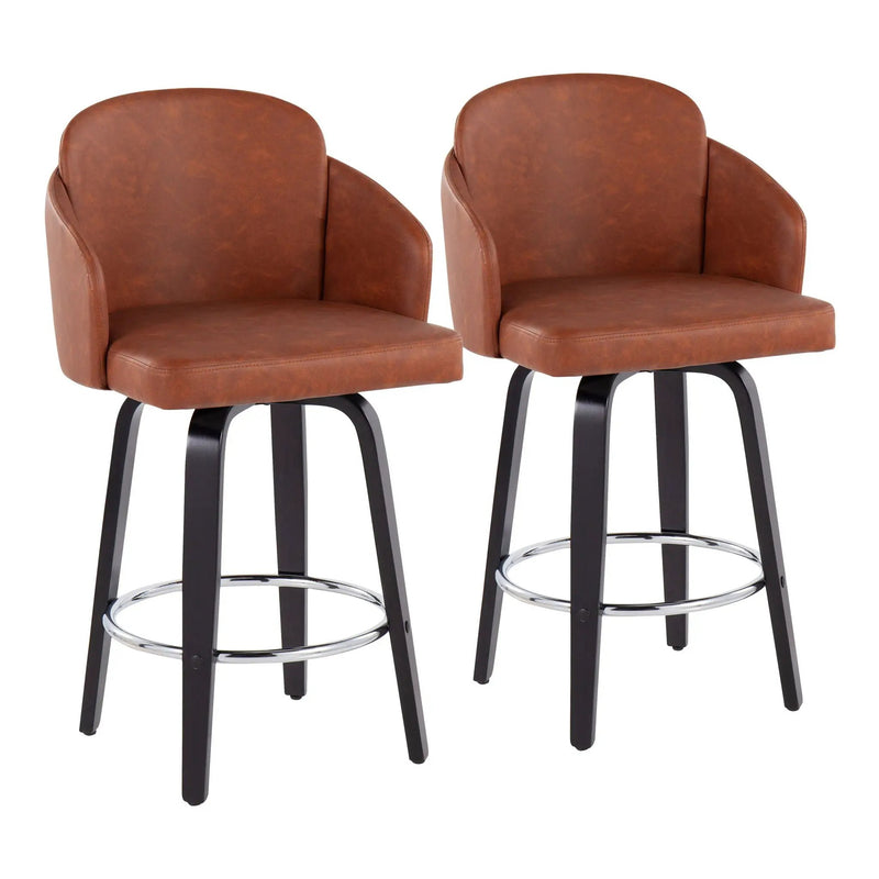 Dahlia - Contemporary Counter Stool Round Footrest (Set of 2) by HouseOfZazla
