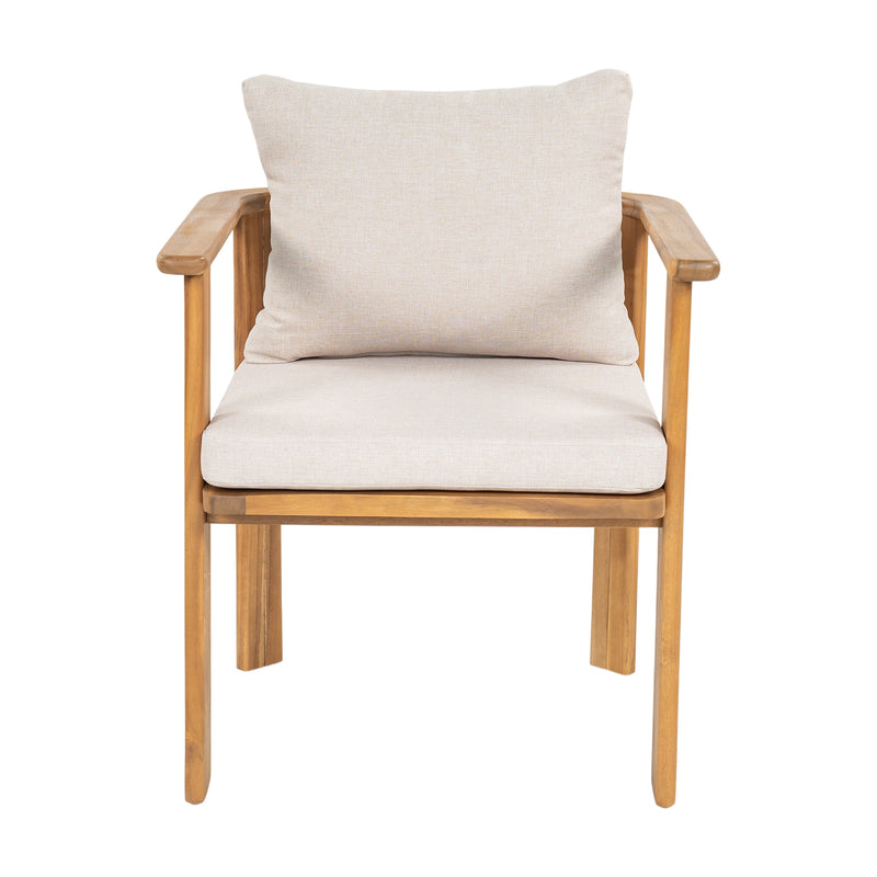 Kaja Outdoor Acacia Wood Dining Chair, Teak Finish Frame by HouseOfZazla