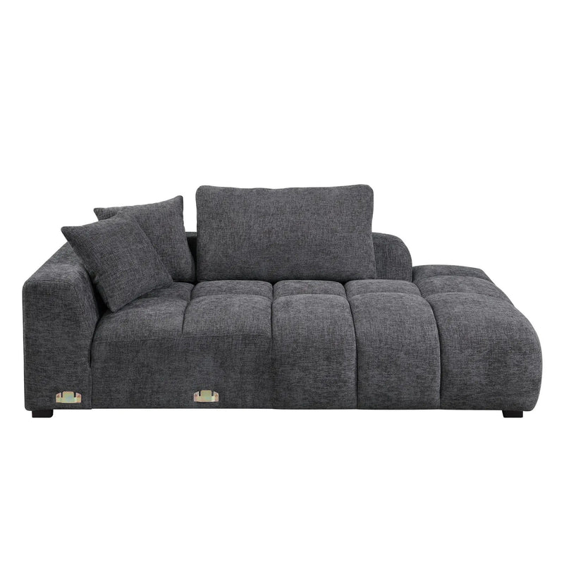 Chosen - Sectional Sofa With Toss Pillows With 2 Chaises With Ottoman - Gray by Unique Piece Furniture