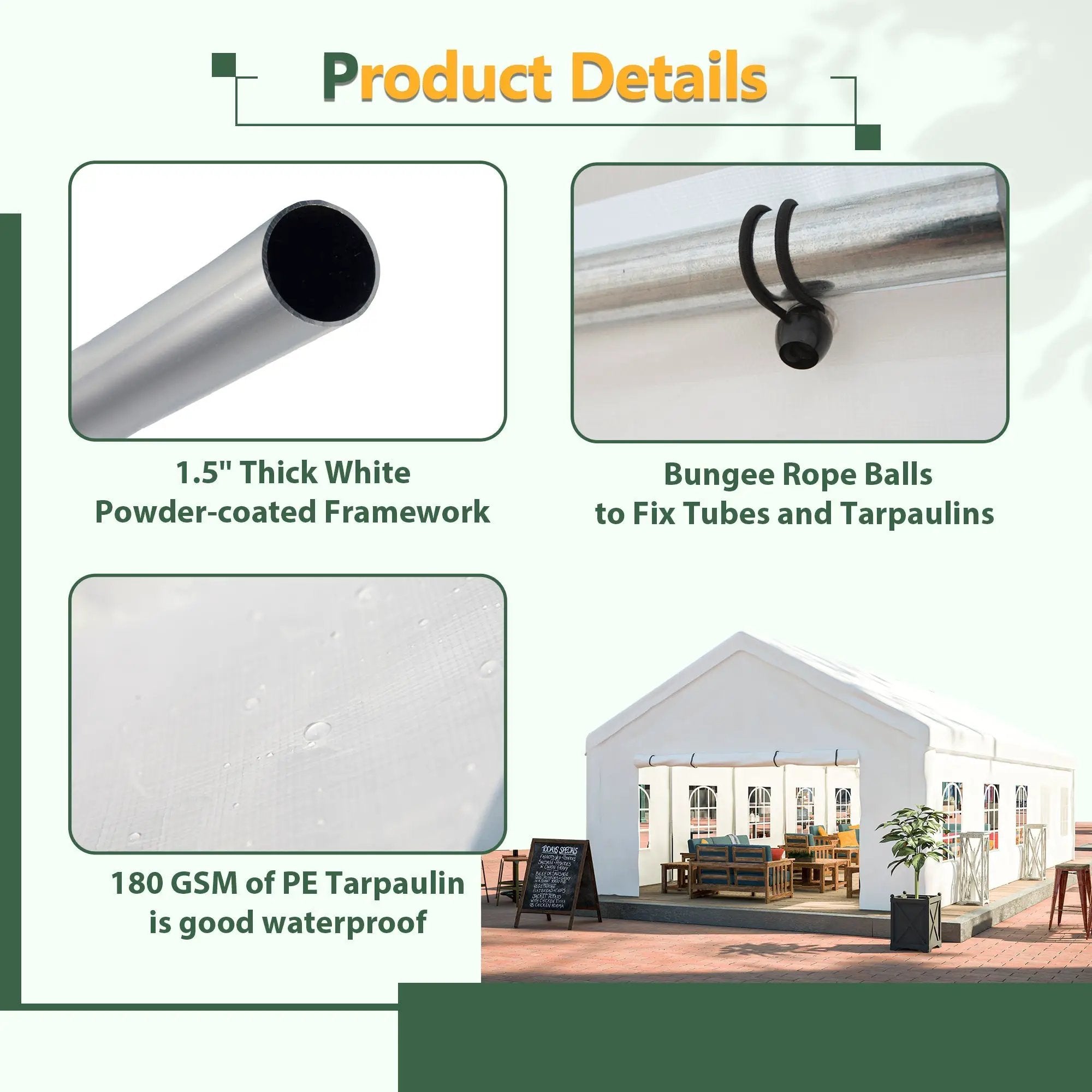 16x32 Ft Party Tent with Removable Sidewalls and Storage Bags by HouseOfZazla